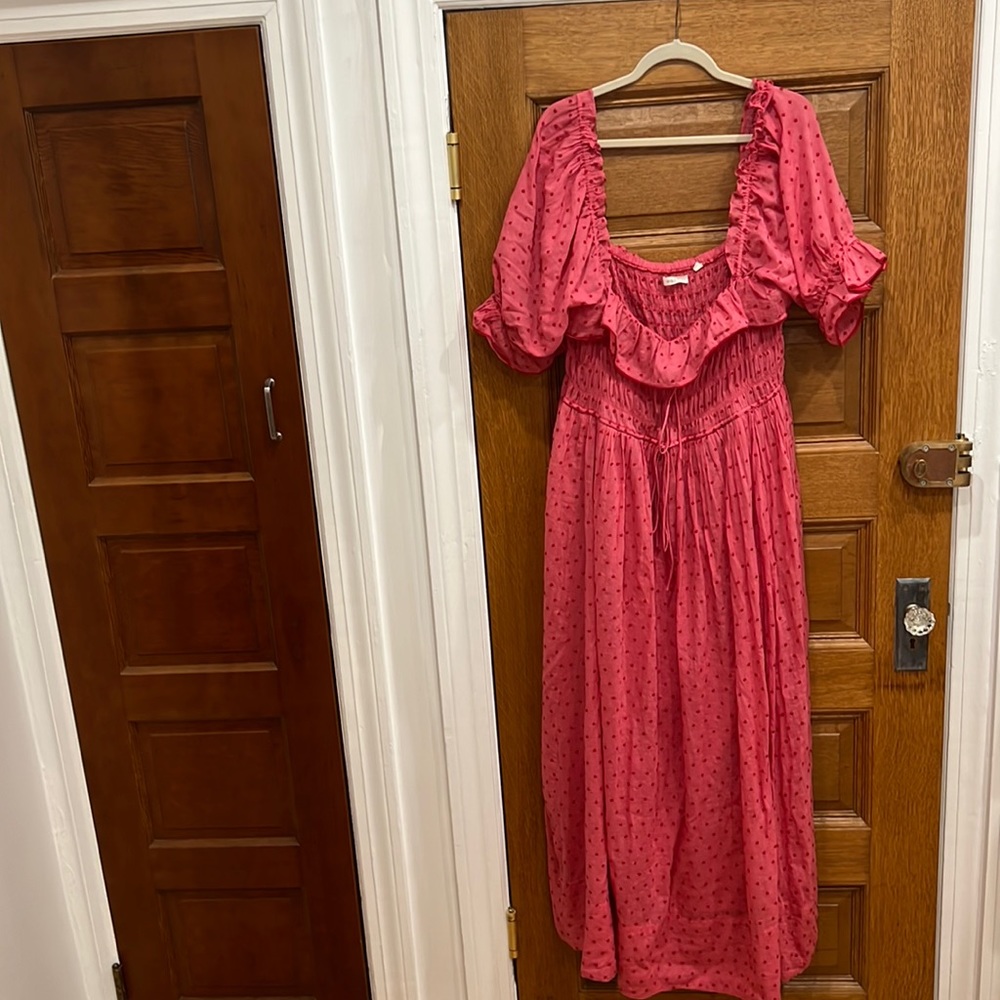 Dôen Sol shirred swiss-dot maxi dress SIZE XXL worn once
